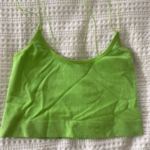Neon green urban outfitters crop top